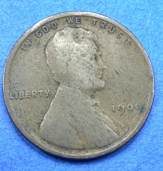 1909 P Lincoln Wheat Cent Penny 1C G Good First Year Bronze Collector US Coin