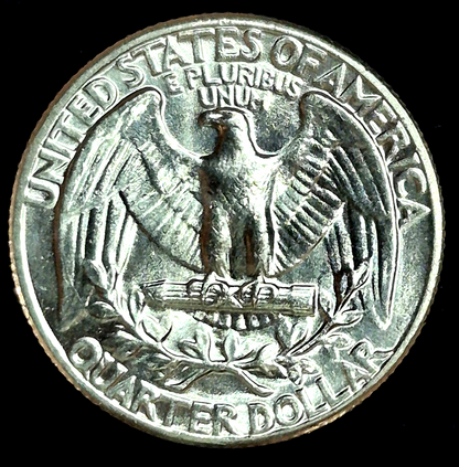 1963 WASHINGTON QUARTER 90% SILVER BEAUTIFUL BU UNC RARE SLIGHT CCW DIE ROTATION