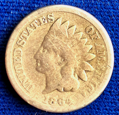 1864 Copper Nickel Indian Cent Penny VG Very Good Features Nice Coin 1C