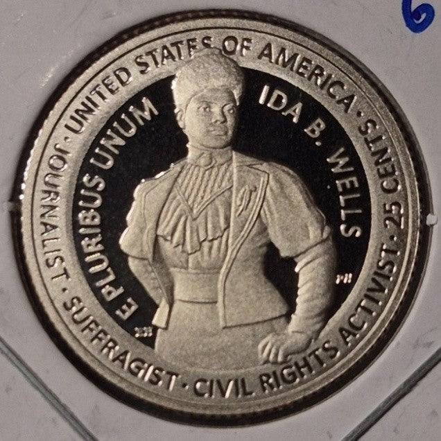 2025 S Ida B. Wells Proof Quarter 25C American Women Clad Cameo Mirror Fields