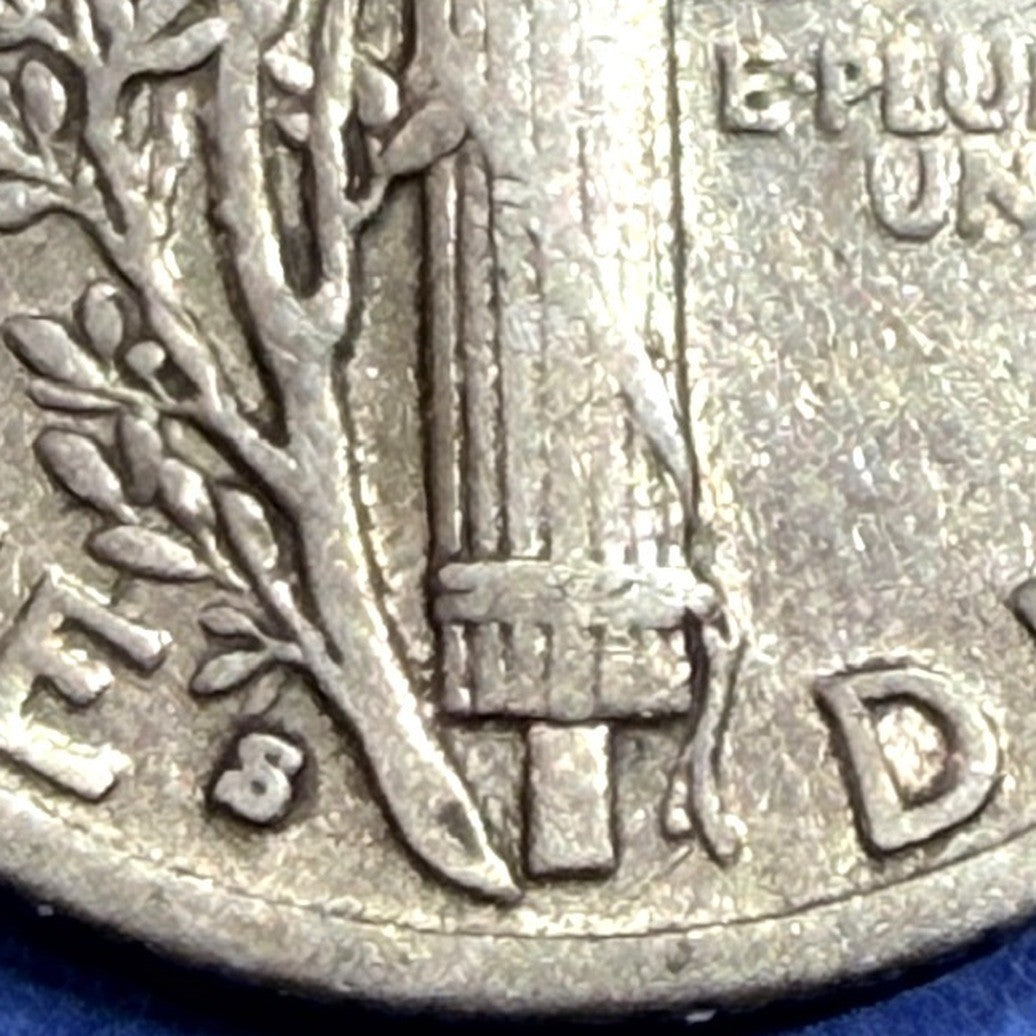 1938-S Mercury Dime 10C VF Very Fine San Francisco Low Mintage 90% Silver Coin