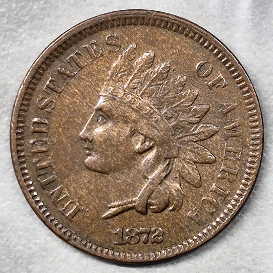 1872 Indian Head Cent Penny 1C XF Extremely Fine Key Date Low Mintage 4 Million