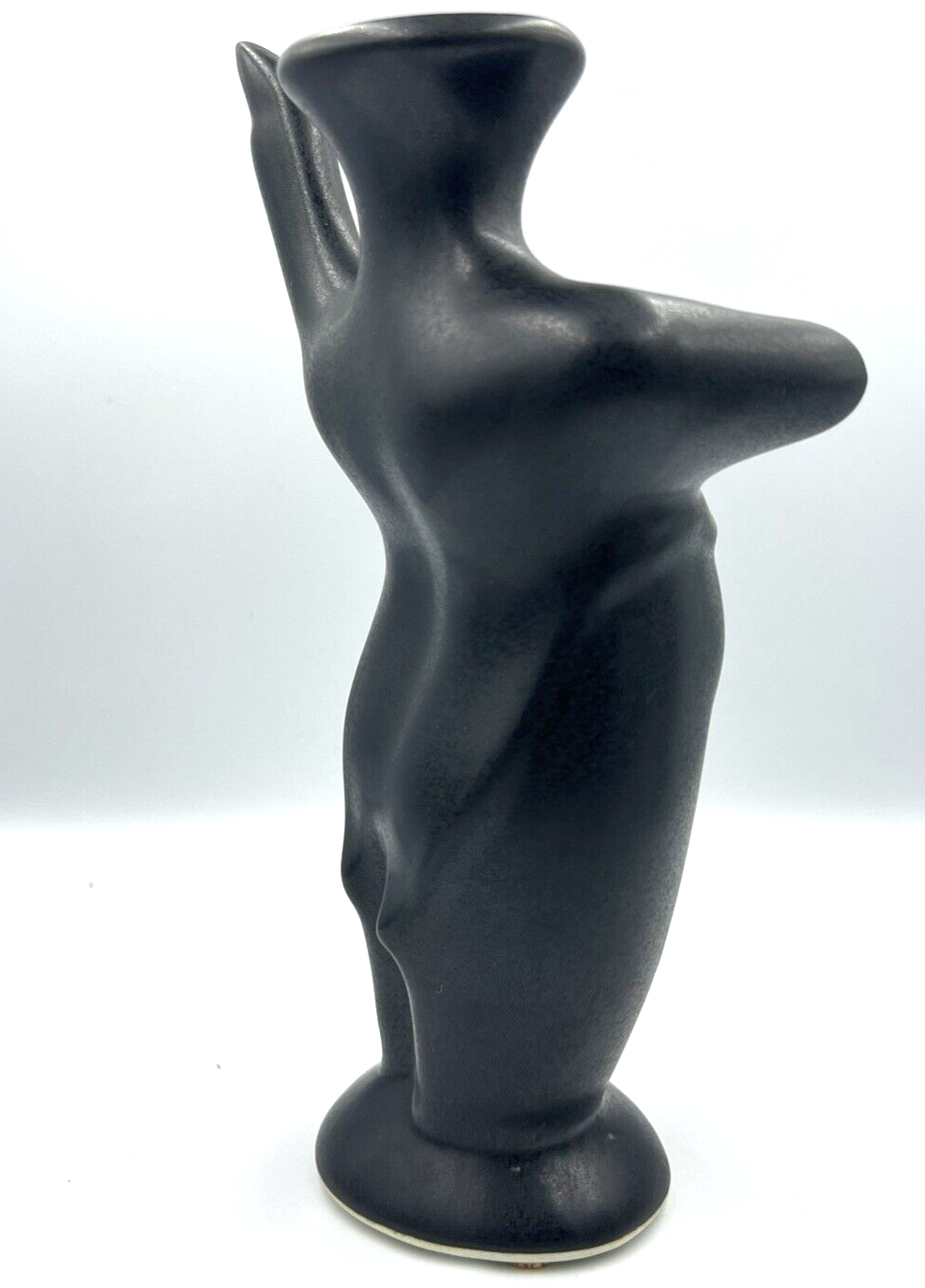 Michael Lambert Signed Studio Pottery Stoneware Vase, Dancing Black Figural Design