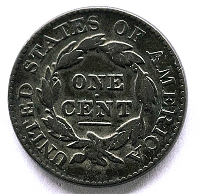 1827 Coronet Head Large Cent N11, Double Foot T, Strong VF+ Features 1C GSID 940