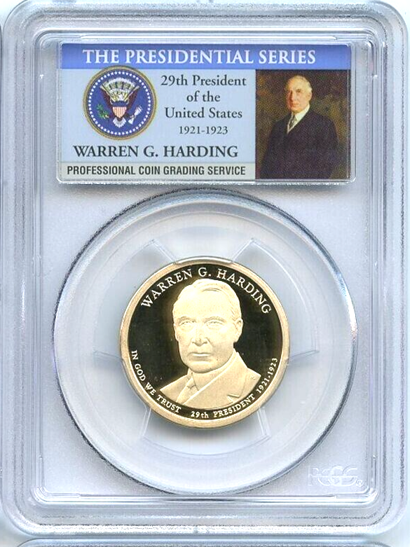 ✅ 2014 S Warren G. Harding Presidential Dollar PCGS PR69DCAM Photo Label