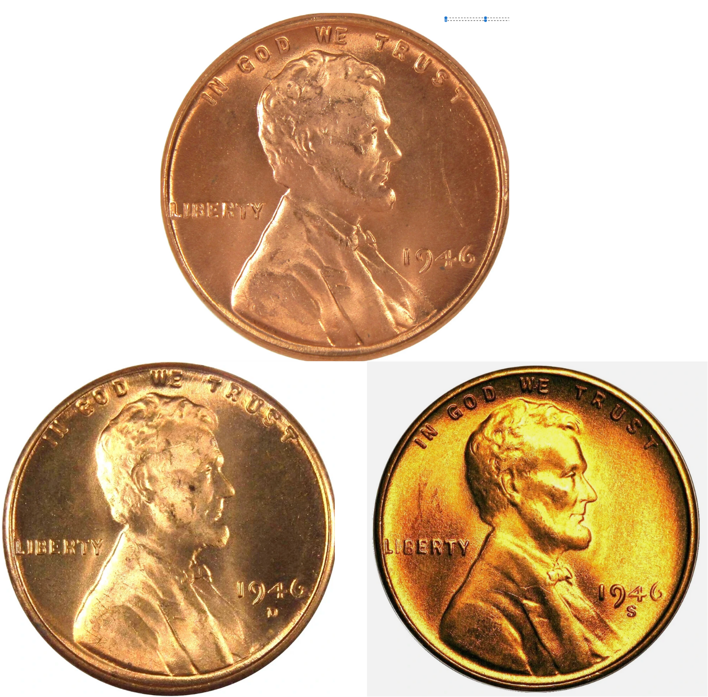 ✅  1946 P/D/S BU Uncirculated 3 COIN SET Lincoln Wheat Cents Choice RED Beauties