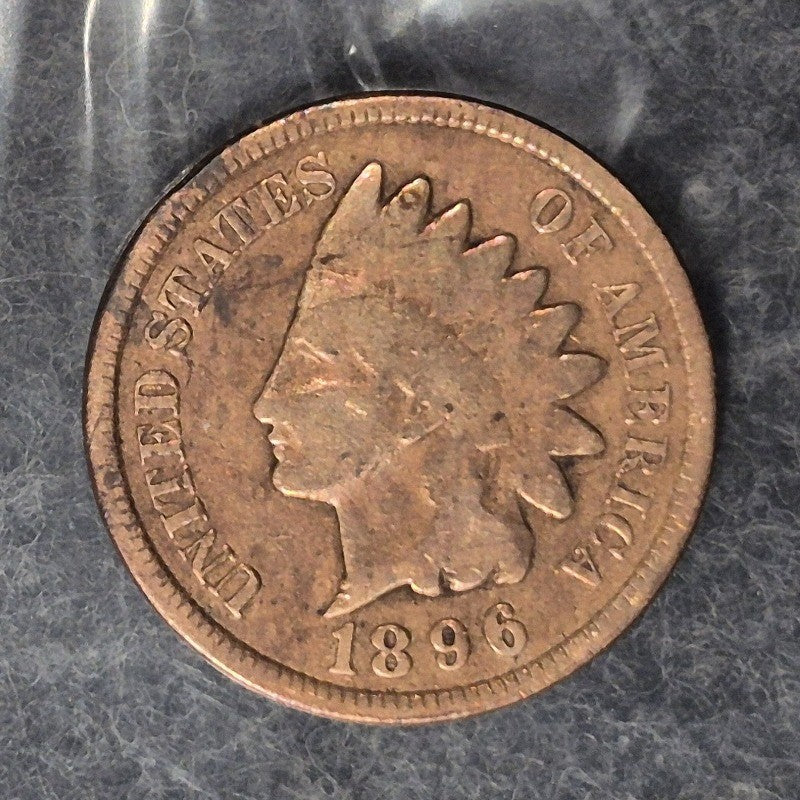 1896 Indian Head Cent Penny 1C VG Very Good Full Rims Bronze Antique US Coin