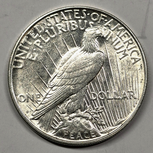 1922-D Peace Silver Dollar Well Stuck 90% Silver with Strong AU-MS Feature $1