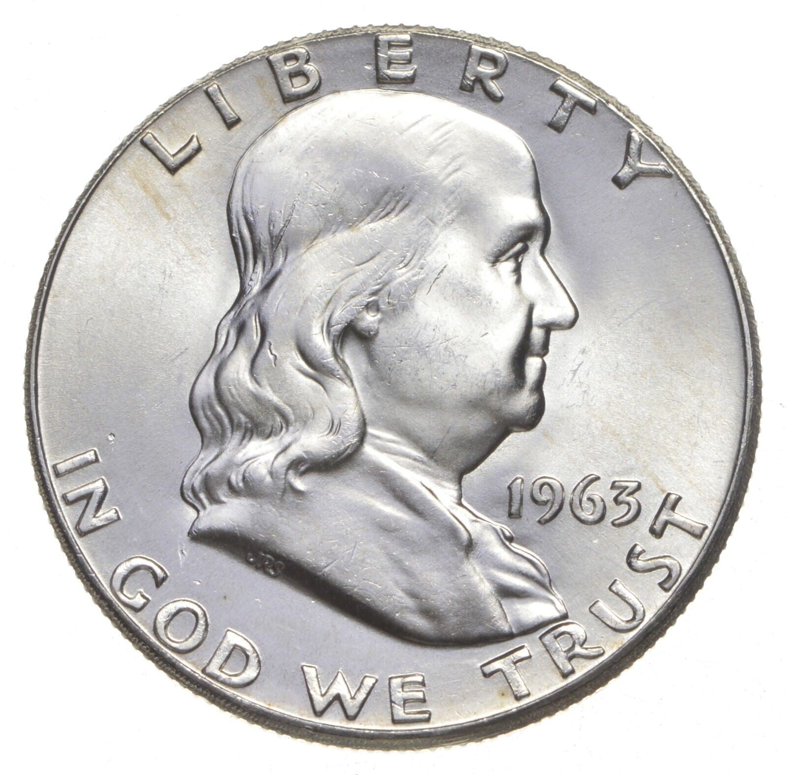 Choice Uncirculated 1963 P Franklin Half Dollar Coin Gem BU From OBW Roll