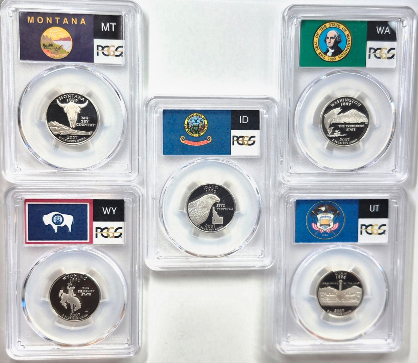 2007 S State Quarter Set 90% Silver PCGS High Graded PR69DCAM (MT/WA/ID/WY/UT)