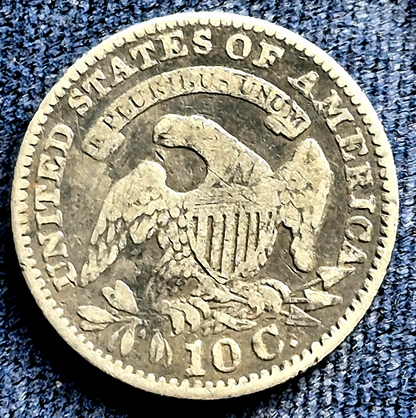 1828 Cap Bust Dime Small Date Only 125K Minted Survival Est Less 350 VG Features