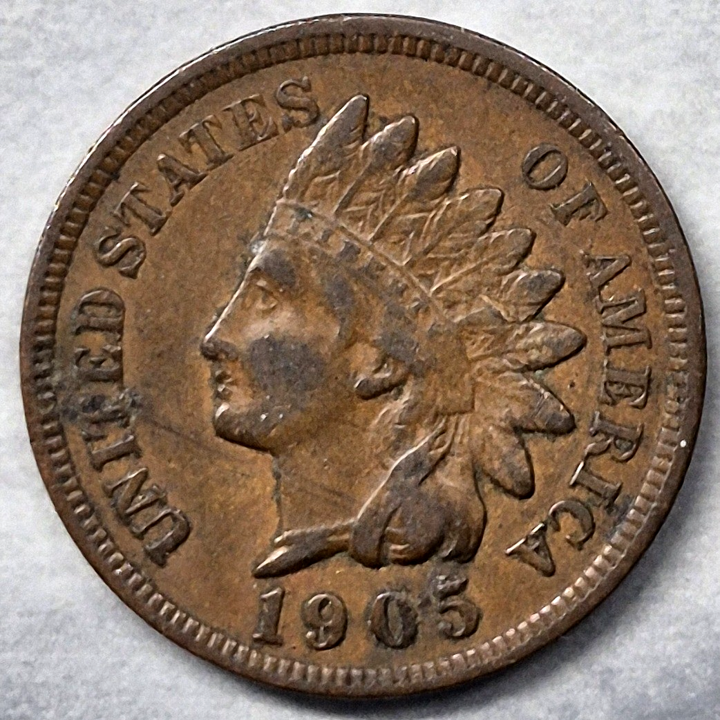 1905 Indian Head Cent Penny 1C XF Extremely Fine Bronze 120+ Year Old US Coin