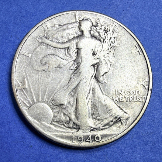 1940 Walking Liberty Half Dollar 50C XF Extremely Fine 90% Silver Philadelphia