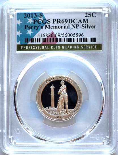2013 S National Parks 5 Coin Silver Quarter Set PCGS PR69DCAM Special Flag Label