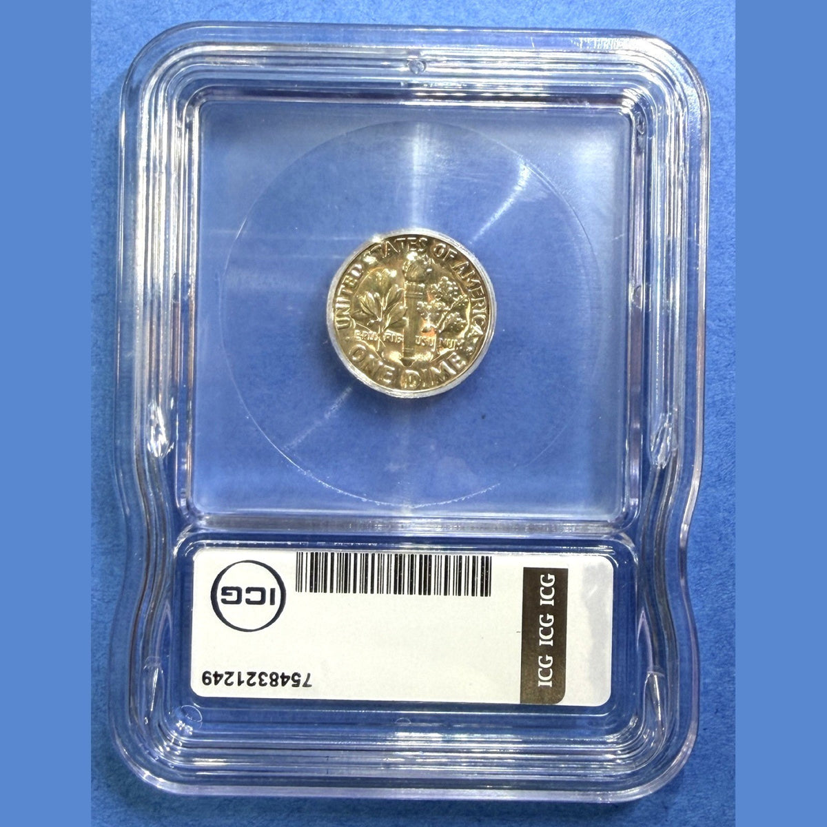 1962 Roosevelt Dime Proof ICG PR66 90% Silver 10C Golden Toned US Proof Coin