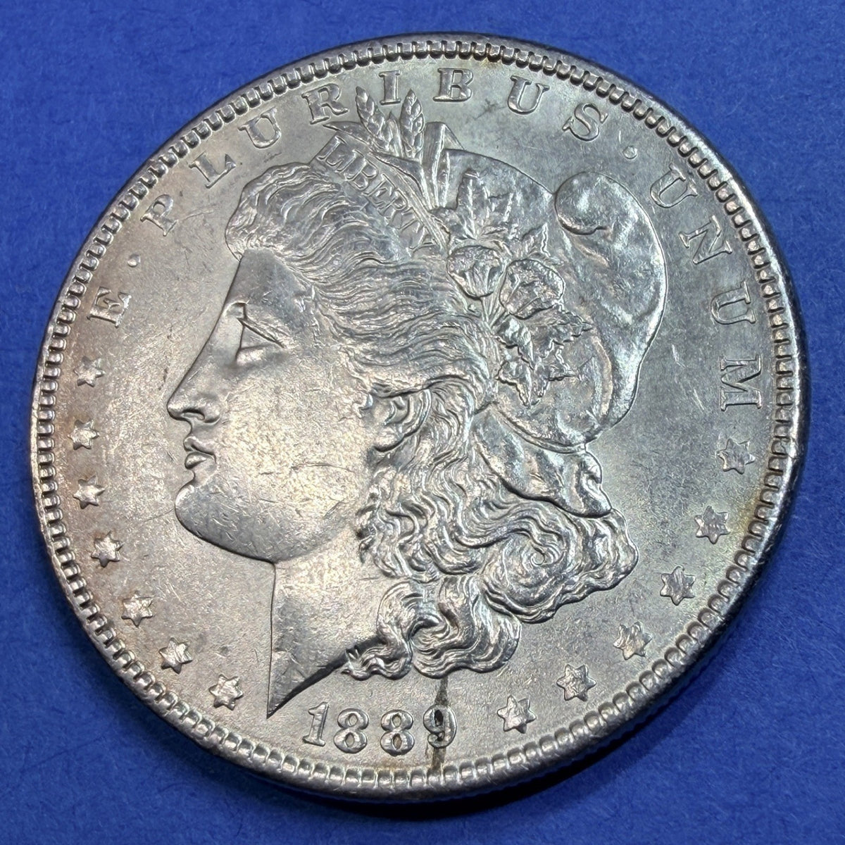 1889 Morgan Silver Dollar $1 AU Philadelphia Mint 90% Silver US Coin