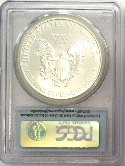 2010 $1 American Silver Eagle Dollar PCGS MS69 First Strike Flag Label