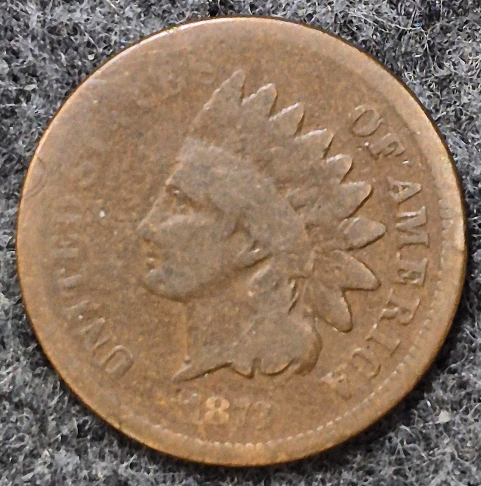 1873 Indian Head Cent Penny AG or Less Features, Hole Filler, Coin Pictured 1C