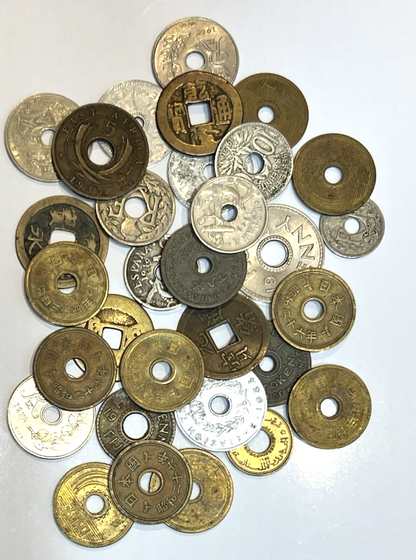 {Lot of 30} Unusual Shaped World Coins with Square and Round Holes