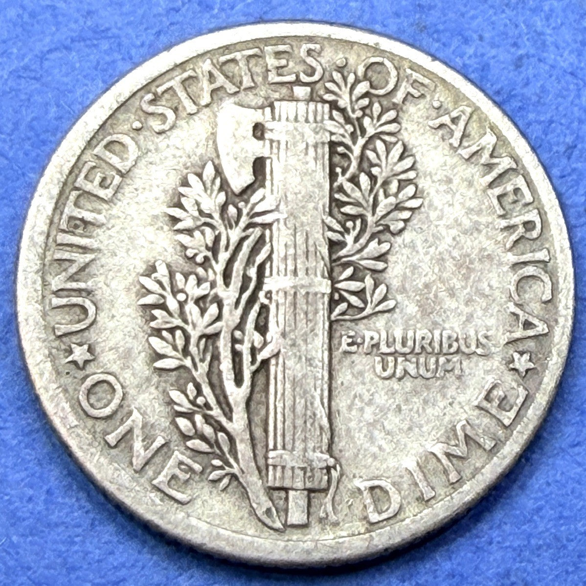 1918 Mercury Dime 10C 90% Silver VF Details W Counterstamp Graffiti Disclosed
