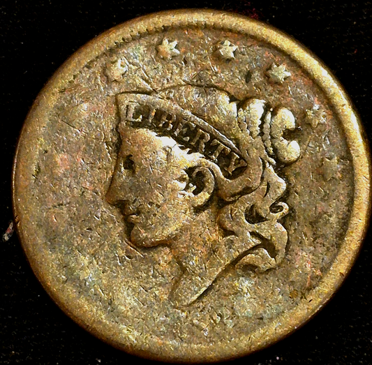 1838 Large Cent Coronet Head Coin N8 Protruding Browlock AG or Less Features 1C