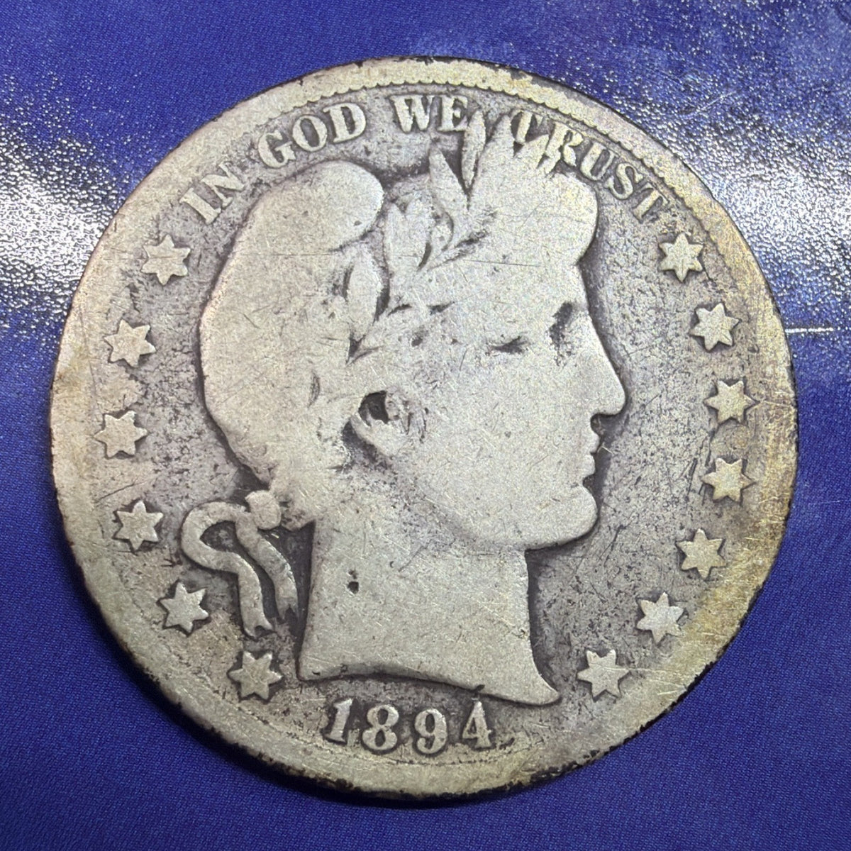 1894-S Barber Half Dollar 50C G Good 90% Silver US Coin San Francisco