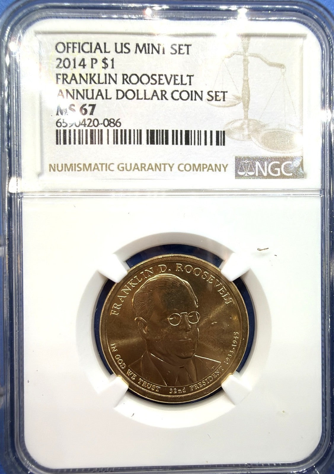2014-P Franklin D Roosevelt Presidential Dollar $1 NGC MS67 Annual Coin Set FDR