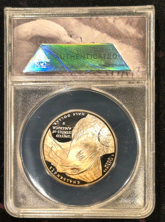 2008 S Bald Eagle Commemorative Half Dollar Graded by ANACS PF70 DCAM Toned 50C