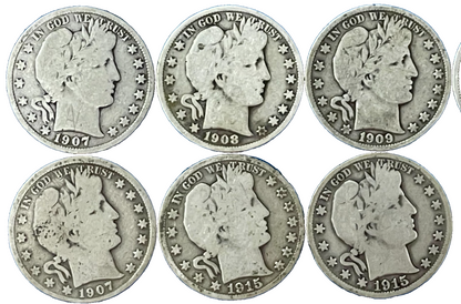 💰TYPE SET of {8} 90% SILVER Halves Walking Lib, Barber, JFK & Franklin $4 Face