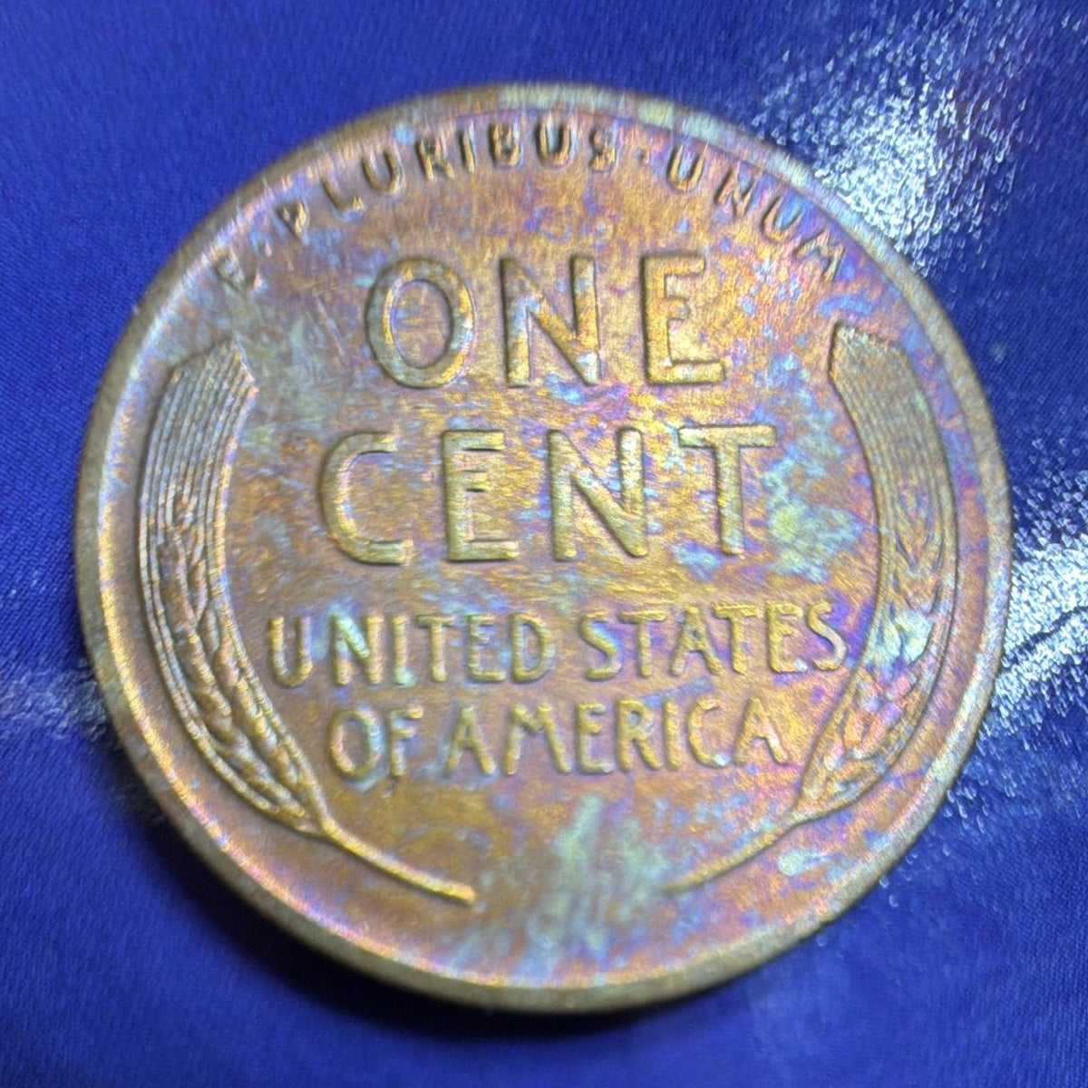 1915-S Lincoln Wheat Cent, BU, Toned Red Brown, San Francisco