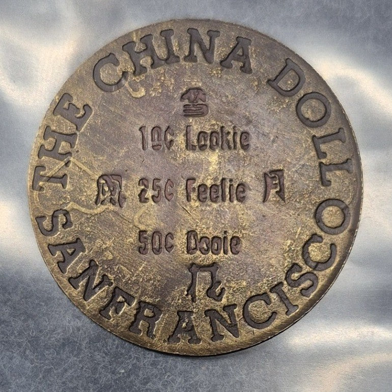 China Doll San Francisco $3 All Night Check Novelty Token Lookie Feelie w/ Case