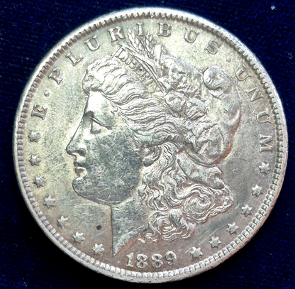 1889 Toned Morgan 90% Silver Dollar Crisp AU++ Features Handsome Toning *Video*