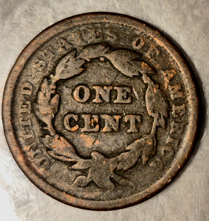 1842 Braided Hair Large Cent Small Date VG Features 1C Coin Shown