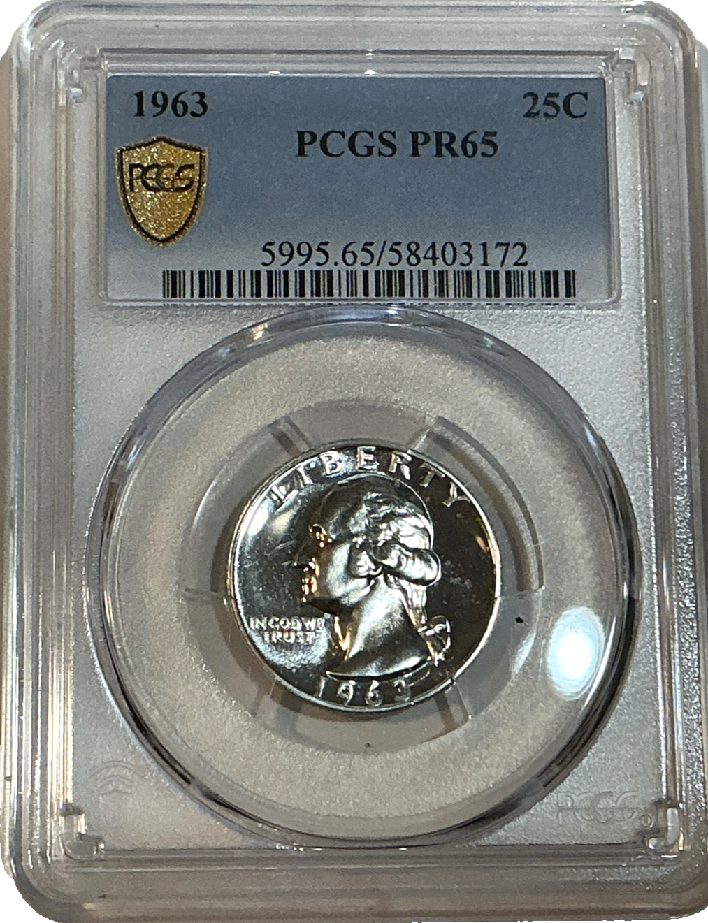 1963 Washington 90% Silver Quarter PCGS PR65 Bright White Super Shiny 25c Coin