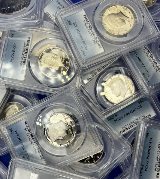 ✅ {Lot of 20} Kennedy Half Dollar PROOF COINS👍  PCGS Graded PR69 DCAM💰