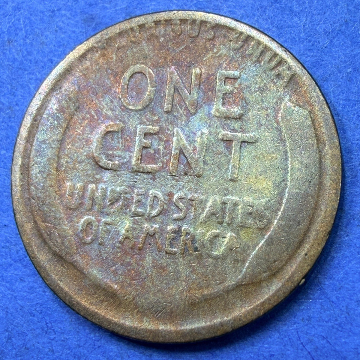 1919-D Lincoln Wheat Cent 1C G-VG Rainbow Toned Toner Denver Mint Brown Penny