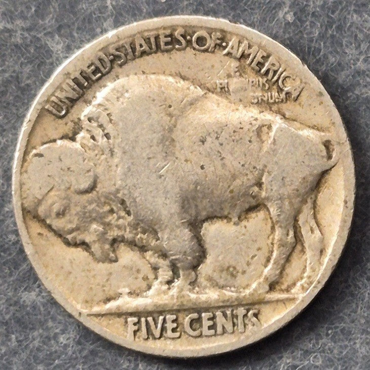 1919 Buffalo Nickel 5C Indian Head Philadelphia Mint No Mint Mark US Coin AG