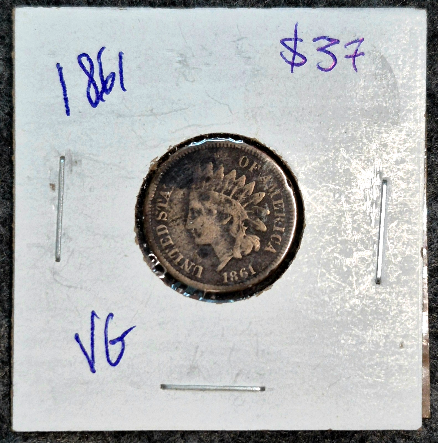 Better Date 1861 Indian Head Cent  VG Features, Variety II (1861-1864) Chunky