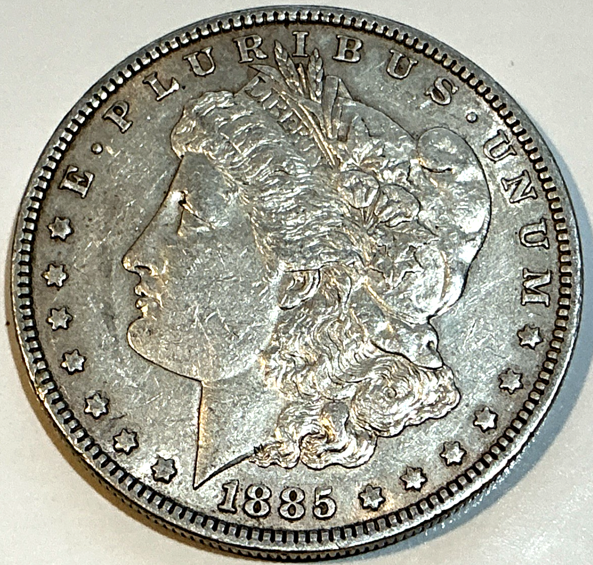 1885-P Morgan 90% Silver Dollar AU/BU Features ~ Sharp Strike & Shine -NICE COIN