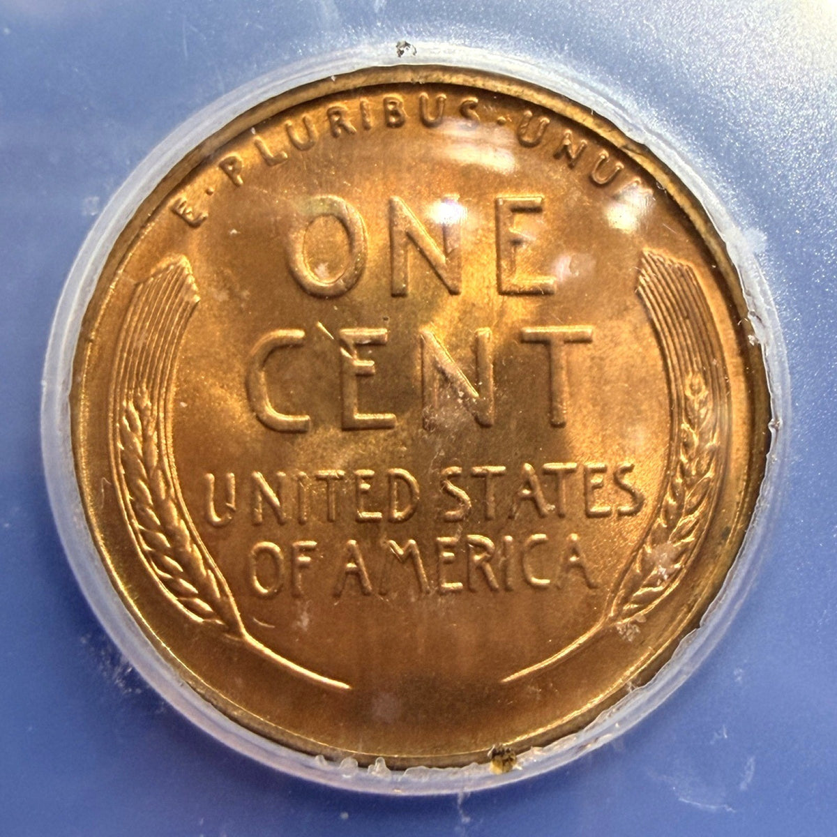 1955-S Lincoln Wheat Cent ICG MS65 RD Last S Mint Cent Until 1968 Full Red Penny