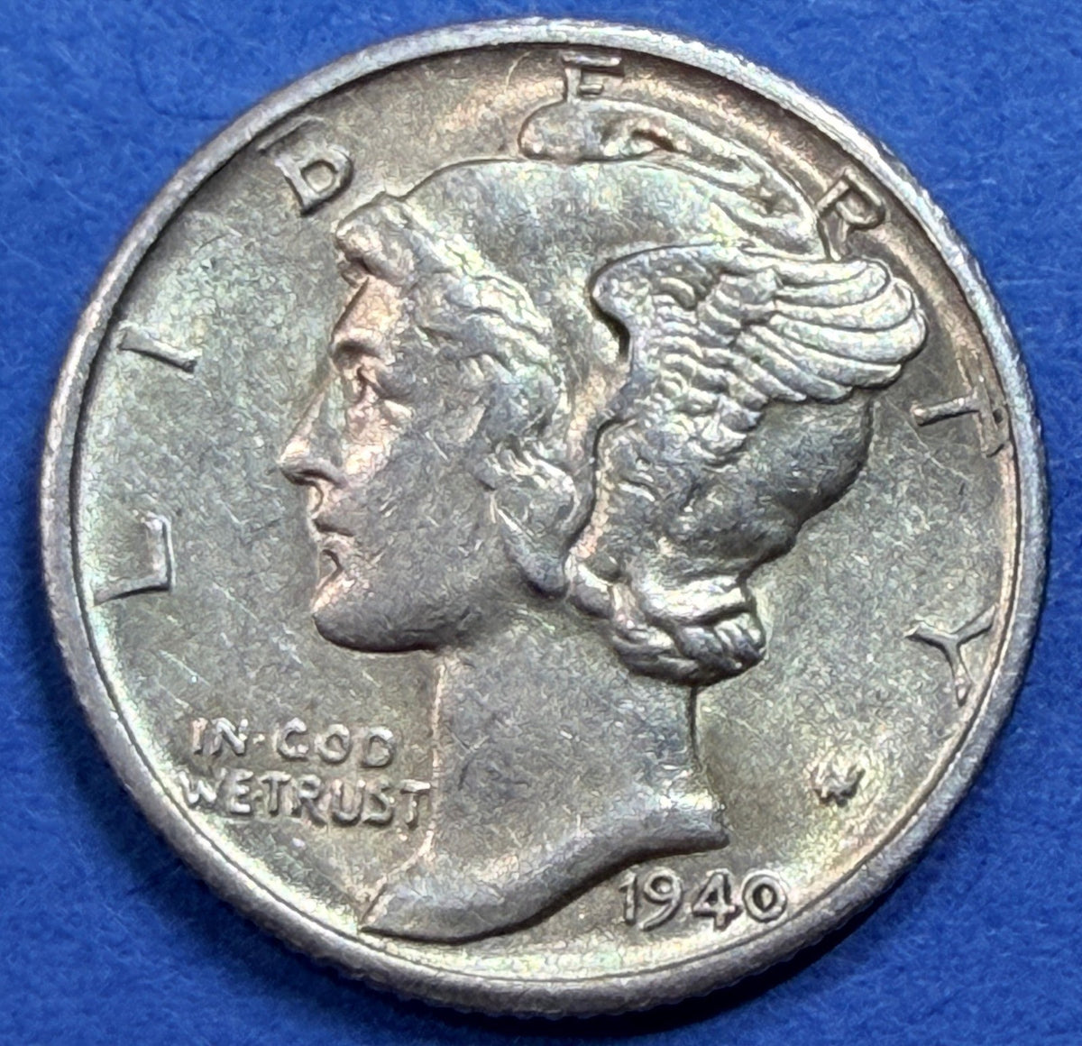 1940-D Mercury Dime 10C AU About Uncirculated 90% Silver Winged Liberty Coin