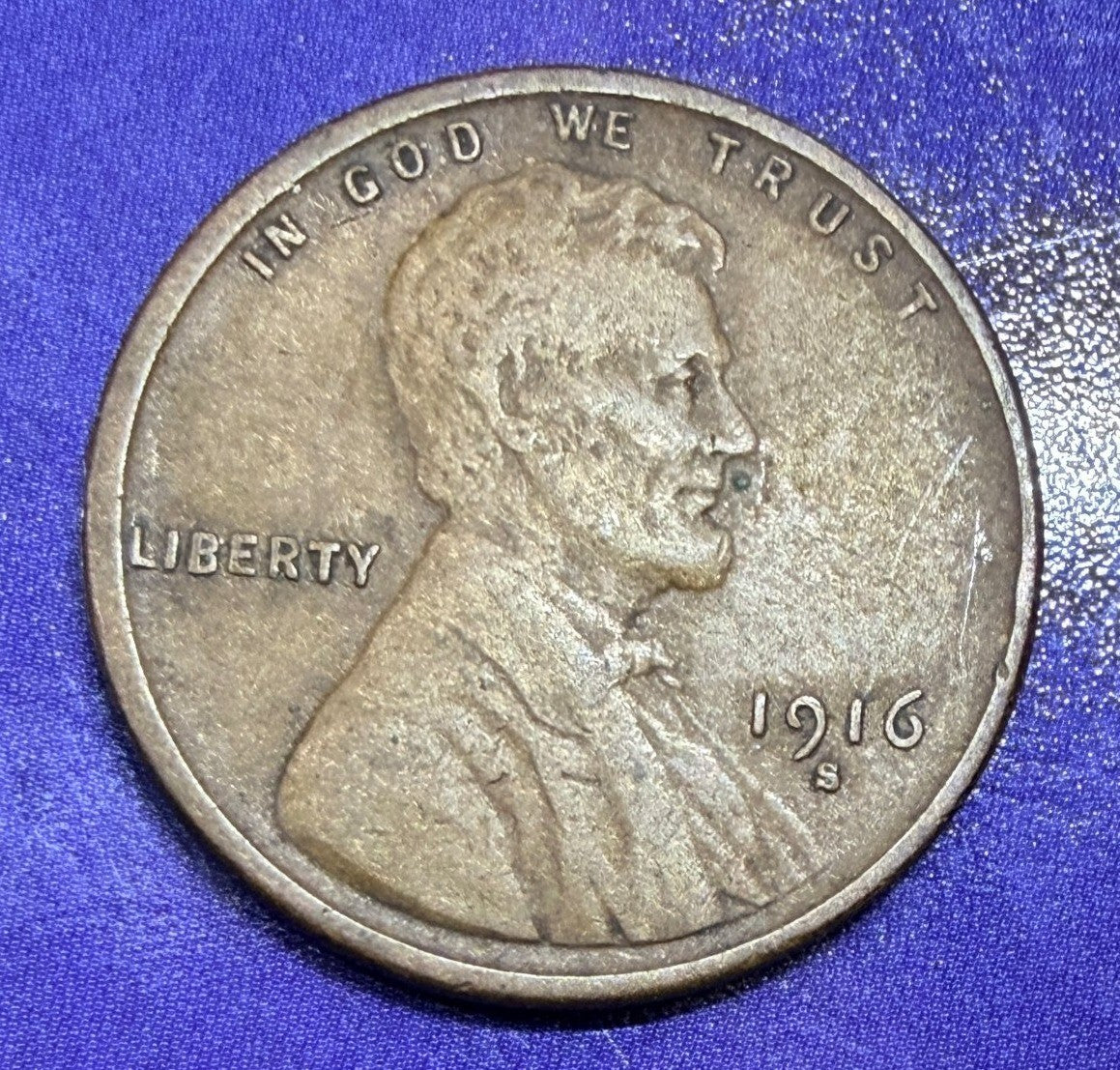 1916-S Lincoln Wheat Cent 1C VF Brown Penny San Francisco Better Date US Coin
