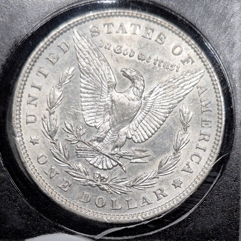 1896 P Morgan Silver Dollar $1 90% Silver Philadelphia Bright Lustrous AU+