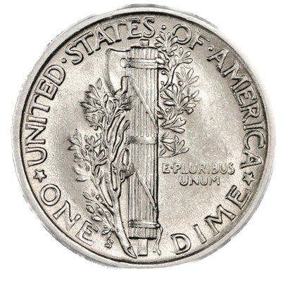 1937 S Mercury Dime BU Brilliant Uncirculated 90% Silver 10c FSB White Coin