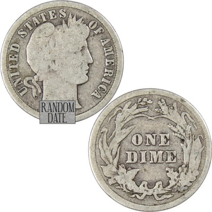 ✅ 1 Barber Dime (G - VG) Average Condition Random Selection 90% SILVER Coin