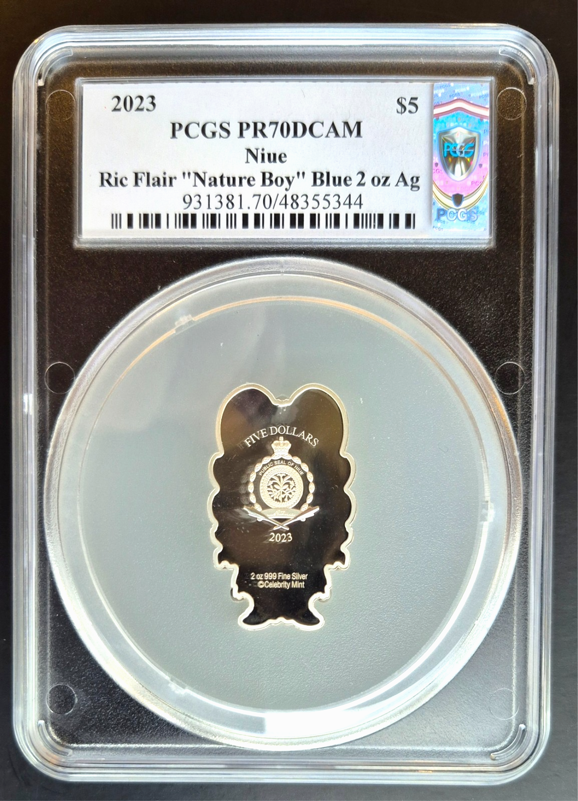 2023 Ric Flair Signed Chibi 2oz Silver Coin PCGS PR70 Blue Robe *Only 450 Minted
