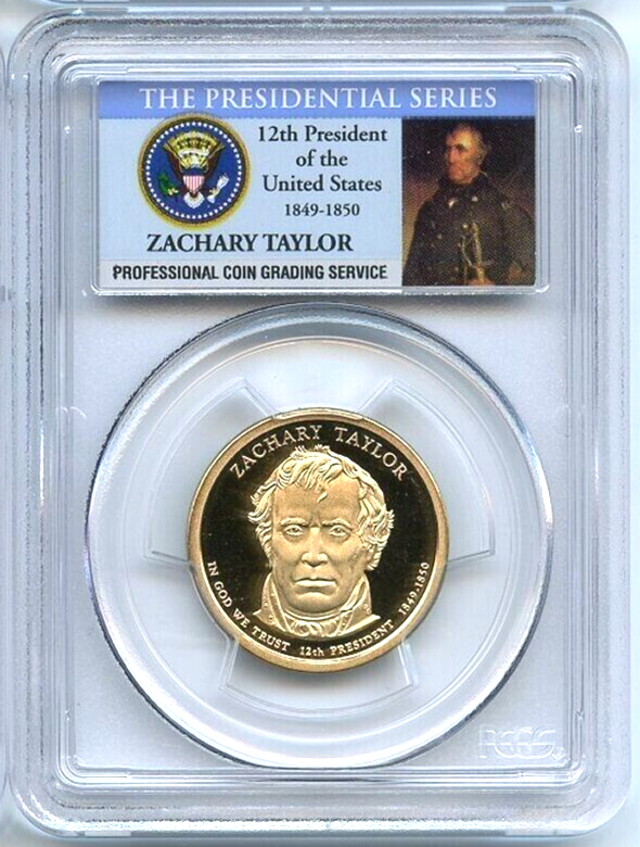2009-S $1 Zachary Taylor PCGS PR69 DCAM Presidential Dollar Coin Photo Label