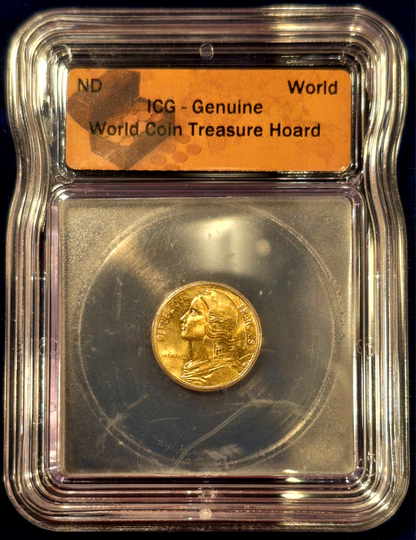 1982 France 5 Centimes Marianne Al-Bronze ICG Genuine World Coin Treasure Hoard