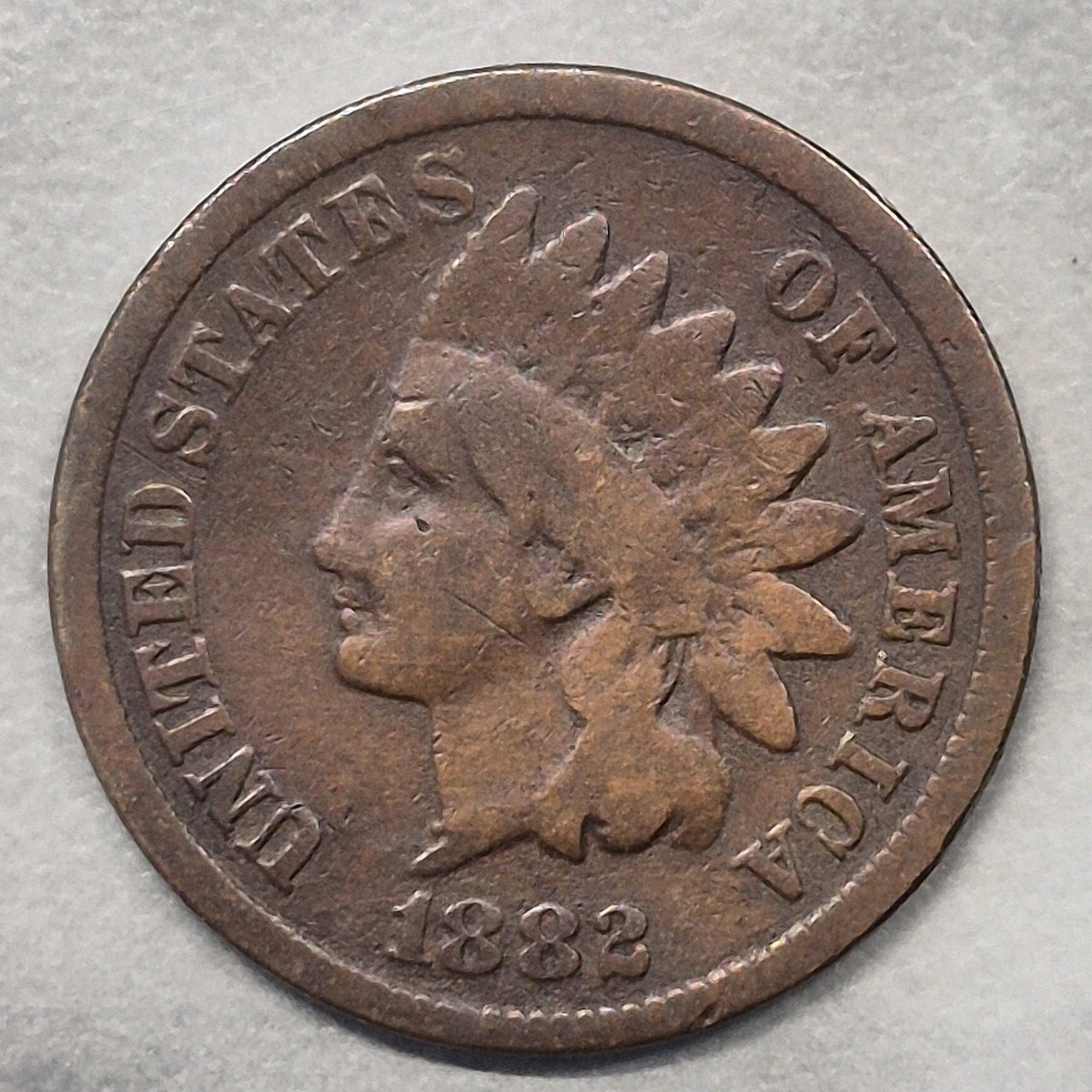 1882 Indian Head Cent Penny 1C VG Very Good Bronze Full Rims 19th Century Coin