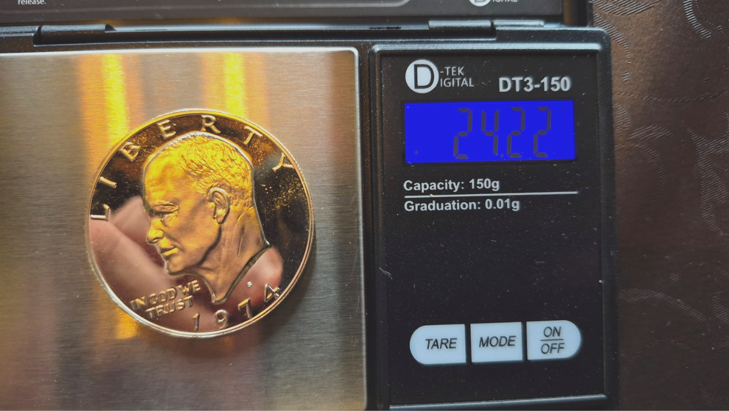 1974-S San Francisco Eisenhower Dollar Proof 40% SILVER US Mint Coin W/Case $1